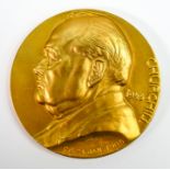 A cased 22ct gold limited edition Winston Churchill medallion: Limited edition no. 222/500, weight