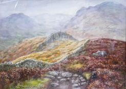 Reginald Johnson watercolour signed and dated 91: Lake district Lingmore Fell near Blea Tarn