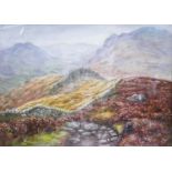 Reginald Johnson watercolour signed and dated 91: Lake district Lingmore Fell near Blea Tarn