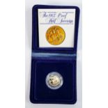 Proof Half Sovereign 1982 gold coin with COA & box: