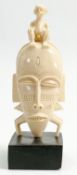 19th century carved ivory African tribal mask: Height 19cm. Please note that as this contains