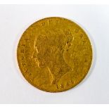 Half Sovereign 1843 Queen Victoria Shield back gold coin: