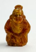 19th century carved amber Chinese Immortal figure: Height 5.5cm.