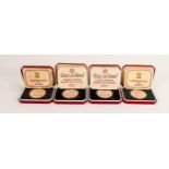 A collection of Pobjoy Mint silver proof crowns: Comprising 2 x 1975 Manx Cat, 1977 Jubilee and 1979