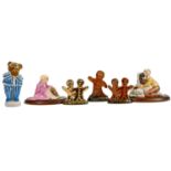 A collection of Wade figures: Including Welcome Home, seated girl with dog, Pyjamas bear and three