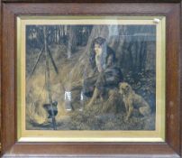 Herbert Dicksee etching THE LITTLE GYPSY: Frost & Reed 1903, measuring 54cm x 64cm excluding