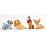 A collection of Wade blow up Disney figures: To include Scamp, Lady, Bambi and Trusty. (4)