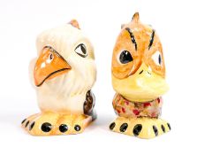 A pair of Lorna Bailey birds Tiny Quackers the Duck & Eddie the Eagle: