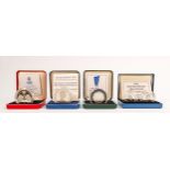 A collection of Royal Mint Silver proof coins: Including 1992 ten pence two-coin set, NHS fifty