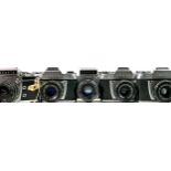 A collection of Ekata & Eka film camera spares: Including cameras with Meyer Domiplan, Oreston,