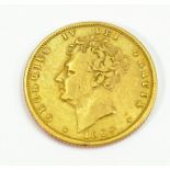 Full Sovereign 1829 George IV gold coin: