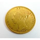 Half Sovereign 1874 Queen Victoria Shield back gold coin Die 22: