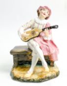 Reg Johnson and sons Figure Mezzetin: Standing 18.5cm high. Dated 1993 to base.