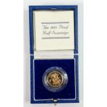 Proof Half Sovereign 1983 gold coin with COA & box: