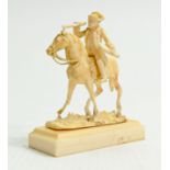 19th century Dieppe carved ivory figure of Napoleon: Damaged to legs of horse noted. Please note