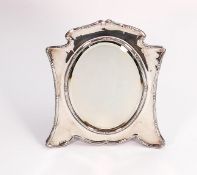 Large hallmarked silver fronted mirror London 1910: Measures 27cm high. Very minor faults.
