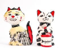 A pair of Lorna Bailey cats Shaggy & Tucker (Buster) :