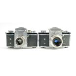 Exakta Varex vintage 35mm SLR film cameras: Ludwig & Meyer Lens fitted (both do not wind on or