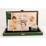 Royal Mint silver proof coin and banknote set: The Golden Wedding Anniversary set comprising