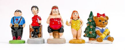 A collection of Wade figures: Comprising Sid the Sexist, San from Fat Slags, Bathing Beauty 1998