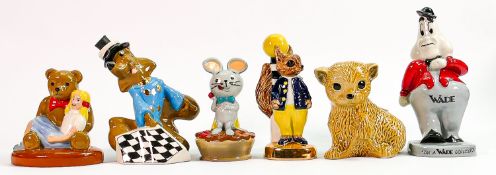 A collection of Wade figures: Comprising Looby Loo/Teddy, Gold Tufty, Pixie and three other figures.