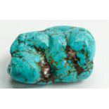 Polished raw Turquoise stone: Largest length 8.5cm.