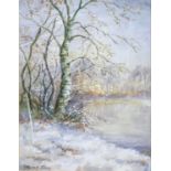 Reginald Johnson watercolour Prees Heath Whitchurch signed: Measuring 39cm x 30cm excluding