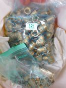 A bag of assorted brass fittings: suitable for industrial lamp/ shelve use