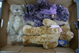 A collection of Quality Teddy Bears to include: Charlie Bears & Bear Factory, largest 34cm(3)