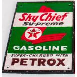 Sky Chief Supreme Texaco Gasoline Cast Iron Sign