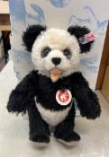 Steiff Boxed 75th Anniversary Panda Limited Edition: Boxed with certificate