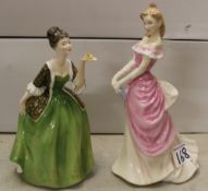 Royal Doulton figurines: Natalie HN1448 & Fleur HN2368 (2).