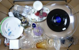 A mixed collection of items to include: Studio Glass ware, Perfume atomisers, ornaments etc
