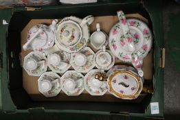A mixed collection of items to include: Woods, Spode & Similar Floral Teapots & coffee ware