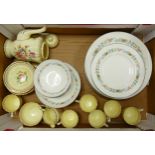 A mixed collection of items to include: Crown Staffordshire floral decorated tea set, Royal