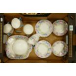 Crown Staffordshire Floral Decorated Tea Set: