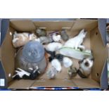 A mixed collection of items to include: Large Limited Edition Cat Theme Plaque, Beswick & Royal