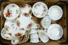 A mixed collection of Royal Albert Floral Patterned tea ware including patterns: Caroline,
