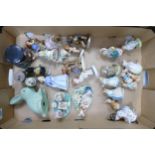 A mixed collection of items to include: Royal Albert Beatrix Potter Figures, small Goebel figures,