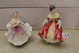 Royal Doulton figurines: Southern Belle HN2229 & Ballerina HN2116 (2).