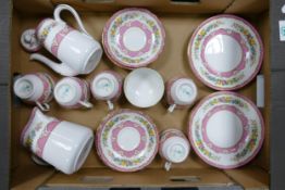 Crown Staffordshire Tunis Floral Patterned Tea Set: 19 pieces