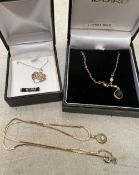3 x 9ct gold necklaces and pendants: 6.1g