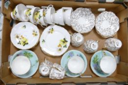 A mixed collection of Floral Decorated Tea Ware including: Paragon, Royal Vale & Hamilton