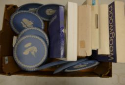 A collection of Wedgwood Jasperware Christmas Plates: many boxed