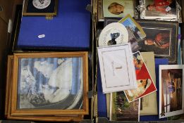 A large collection of Royal commemorative items: postcards, books, stamps etc: (2 trays).