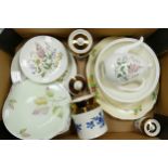 A mixed collection of items to include: Ridgway English Garden Patterned Dinnerware, Royal