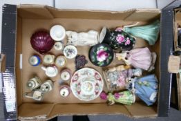 A mixed Collection of items to include: decorative ornaments, figures & condiment sets