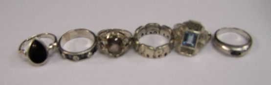 6 x 925 Sterling Silver rings: total gross weight 24.3g