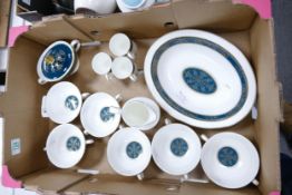 A collection of Royal Doulton Carlyle patterned items to include: open veg dish, coffee cans,