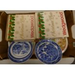 A mixed collection of items to include: Wedgwood Calendar Plates, Similar Christmas Plates,